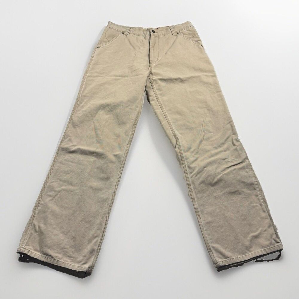 Old Navy Y2K Painters Pants Mens 33x34 Tan Utility Workwear Wide Leg Hammer Loop